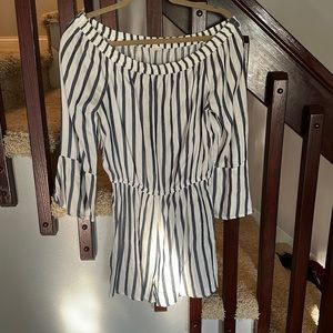 Blue stripe romper